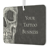 Halfschedelhoofd Gothic Black en White Tattoo Shop Luchtverfrisser (Links)