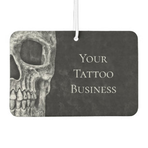Halfschedelhoofd Gothic Black en White Tattoo Shop Luchtverfrisser