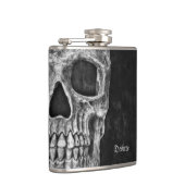 Halfschedelhoofd Gothic Cool Black and White Grung Heupfles (Rechts)