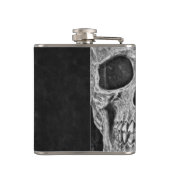 Halfschedelhoofd Gothic Cool Black and White Grung Heupfles (Achterkant)