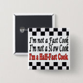 Halfsnelle cook vierkante button 5,1 cm (Voorkant /achterkant)