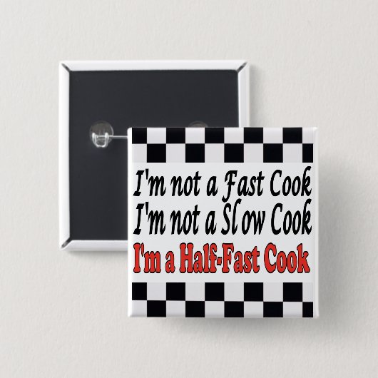 Halfsnelle cook vierkante button 5,1 cm (Voorkant /achterkant)