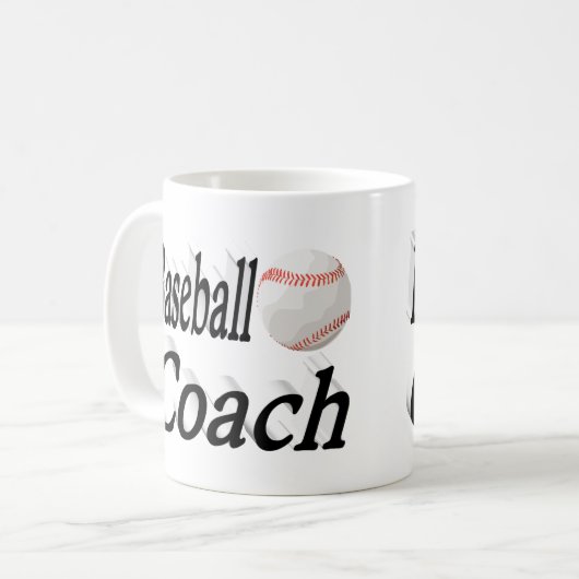 Halftekst Baseball Coach Koffiekoffie Mok (Voorkant links)