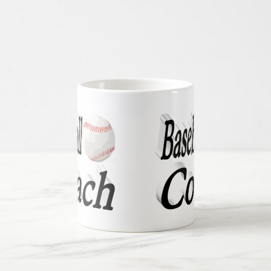 Halftekst Baseball Coach Koffiekoffie Mok (Center)