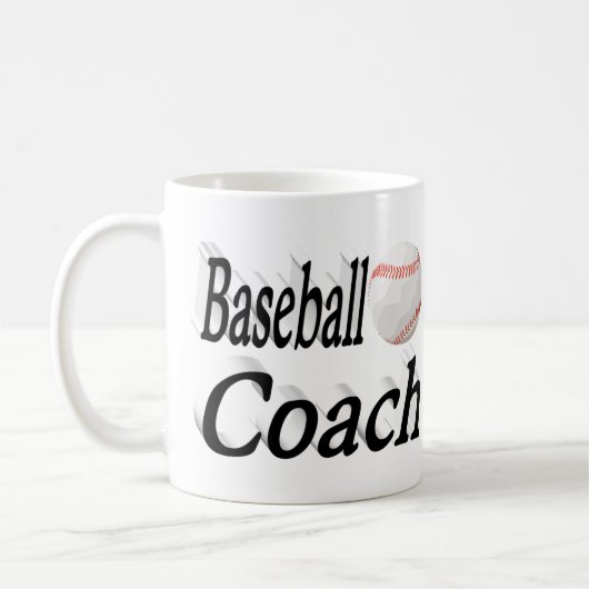Halftekst Baseball Coach Koffiekoffie Mok (Links)
