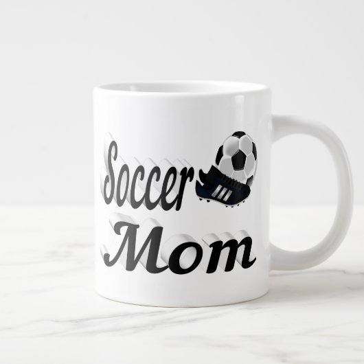 Halftekst van Voetbal Mam Giant Coffee Mok (Rechts)