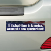 Halftijd in Amerika - Nieuwe Quarterback - Anti-Ob Bumpersticker (Op auto)