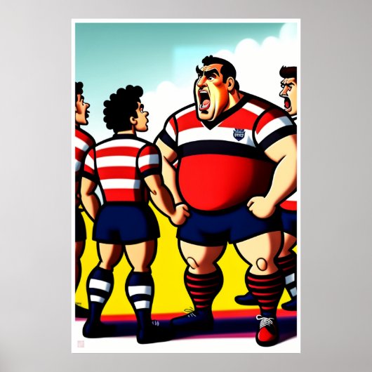 Halftijdgesprek - Grote Rugby-Poster Poster (Voorkant)