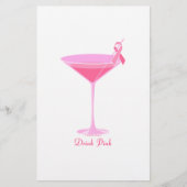 Halftijdse Design Pinktini Briefpapier (Voorkant)