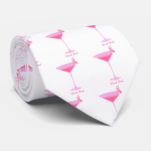 Halftijdse Design Pinktini Stropdas (Opgerold)