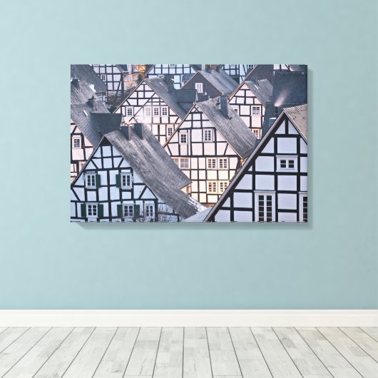 Halftijdwoningen in Freudenberg, Duitsland Canvas Afdruk (Insitu (Houten vloer))