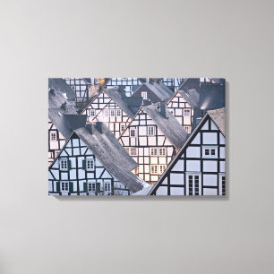 Halftijdwoningen in Freudenberg, Duitsland Canvas Afdruk