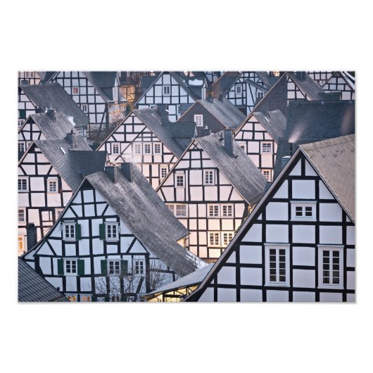 Halftijdwoningen in Freudenberg, Duitsland Foto Afdruk (Voorkant)