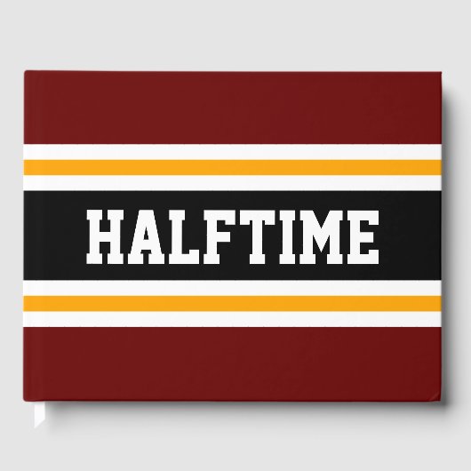 HALFTIME Athletic Bold Red Black Party Stripes Gastenboek (Voorkant)