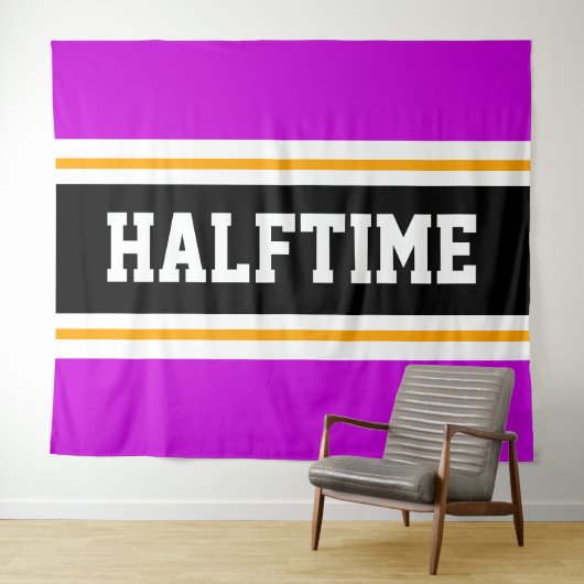 HALFTIME Athletic Bright Pink Yellow Black Stripes Wandkleed (In Situ (horizontaal))