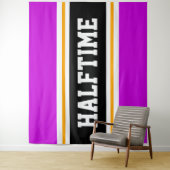 HALFTIME Athletic Bright Pink Yellow Black Stripes Wandkleed (In situ)