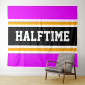 HALFTIME Bright Tropical Pink Black Racing Stripes Wandkleed (In Situ (horizontaal))