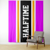 HALFTIME Bright Tropical Pink Black Racing Stripes Wandkleed (In situ)