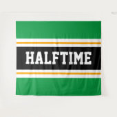 HALFTIME Fun Athletic Heldergroene Zwarte Strepen Wandkleed (Voorkant (horizontaal))