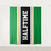 HALFTIME Fun Athletic Heldergroene Zwarte Strepen Wandkleed (Voorkant)