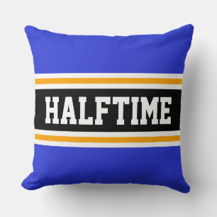 HALFTIME Fun Navy Blauw Geel Zwart Sportieve Strep Kussen