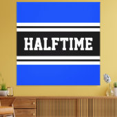 HALFTIME Helder Blauw Zwart Wit Racing Stripes Canvas Afdruk (Insitu (Woonkamer))