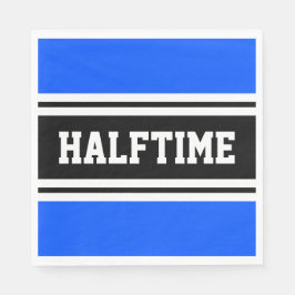 HALFTIME Helder Blauw Zwart Wit Racing Stripes Servet