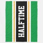HALFTIME Helder Groen Zwart Wit Racing Stripes Fleece Deken (Voorkant)