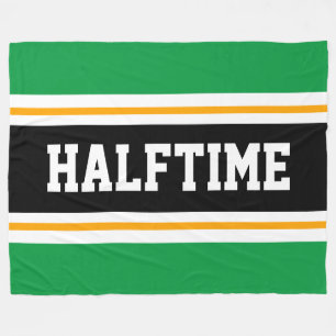 HALFTIME Helder Groen Zwart Wit Racing Stripes Fleece Deken