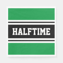 HALFTIME Helder Groen Zwart Wit Racing Stripes Servet