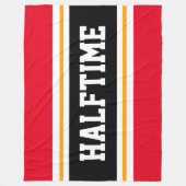 HALFTIME Helder Rood Zwart Wit Racing Stripes Fleece Deken (Voorkant)
