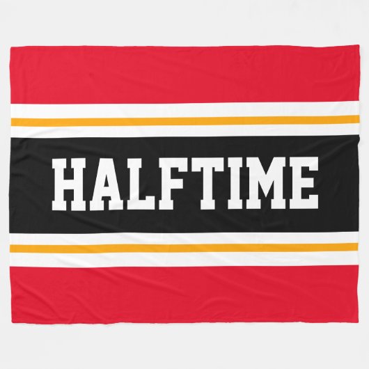 HALFTIME Helder Rood Zwart Wit Racing Stripes Fleece Deken (Voorkant (Horizontaal))
