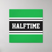 HALFTIME Kelly Groen Zwart Wit Racing Stripes Canvas Afdruk (Voorkant)