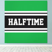 HALFTIME Kelly Groen Zwart Wit Racing Stripes Canvas Afdruk (Insitu (Houten vloer))