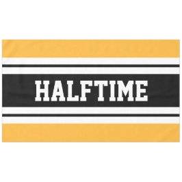 HALFTIME Sportief Helder Geel Zwart Wit Strepen Tafelkleed