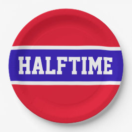 HALFTIME Sportieve Helder Rood Wit Marine Blauwe S Papieren Bordje