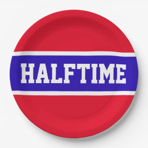HALFTIME Sportieve Helder Rood Wit Marine Blauwe S Papieren Bordje