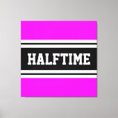 HALFTIME Tropisch Roze Zwart Wit Racing Stripes Canvas Afdruk (Voorkant)