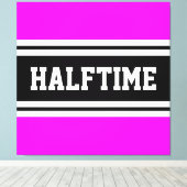 HALFTIME Tropisch Roze Zwart Wit Racing Stripes Canvas Afdruk (Insitu (Houten vloer))