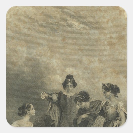 Halftitel Colton's atlas van de wereld Vierkante Sticker (Voorkant)