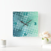 Halfton Pop Mint Green Wall Clock Vierkante Klok (Huis)
