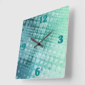 Halfton Pop Mint Green Wall Clock Vierkante Klok (Hoek)