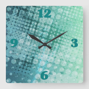 Halfton Pop Mint Green Wall Clock Vierkante Klok
