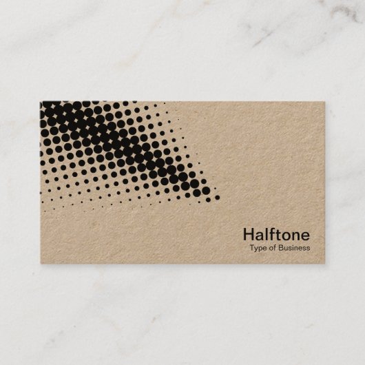 Halftone Arrow - zwart en wit (Kraft) Visitekaartje (Voorkant)