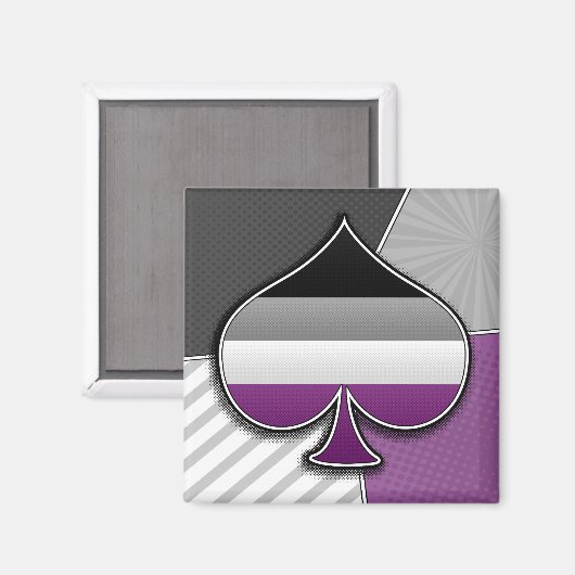 Halftone Asexual Pride Ace Symbol met vlag Magneet (Voorkant / Achterkant)