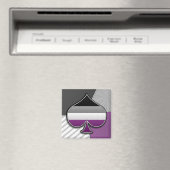 Halftone Asexual Pride Ace Symbol met vlag Magneet (Insitu (Vaatwasser))