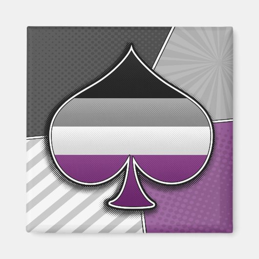 Halftone Asexual Pride Ace Symbol met vlag Magneet (Voorkant)