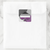 Halftone Asexual Pride Ace Symbol met vlag Vierkante Sticker (Tas)