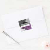 Halftone Asexual Pride Ace Symbol met vlag Vierkante Sticker (Envelop)