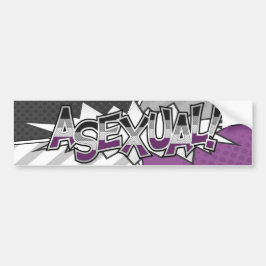 Halftone Asexual Pride Typografie met vlag Bumpersticker